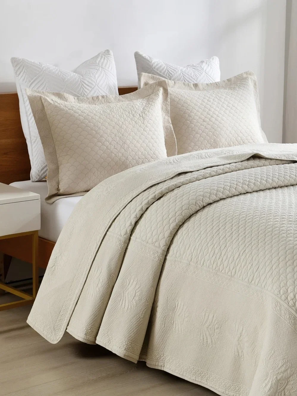 3 PIECE 100% COTTON OVERSIZED LIGHTWEIGHT QUILT SET BEDSPREAD